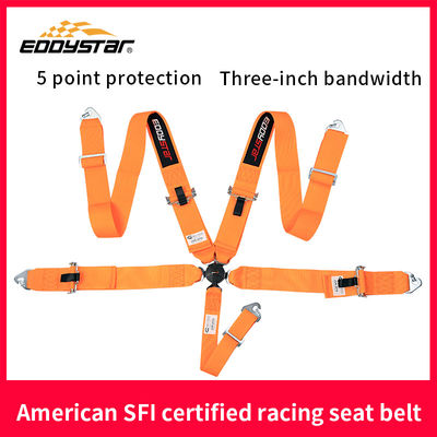 качество  EDDYSTAR Nylon Drift Car Racing Seat Belt Orange Color 5 Point Seat Belt завод